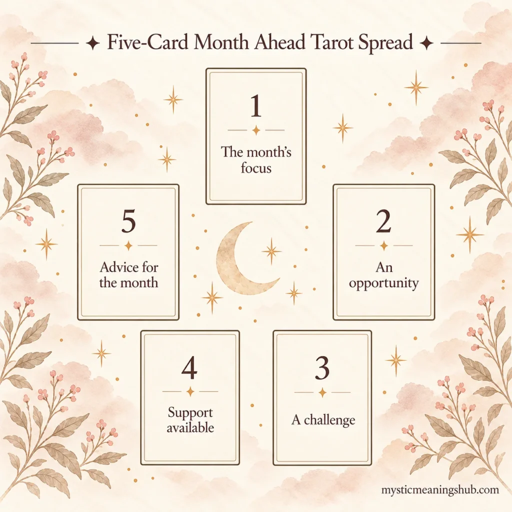 Five-Card Month Ahead Tarot Spread